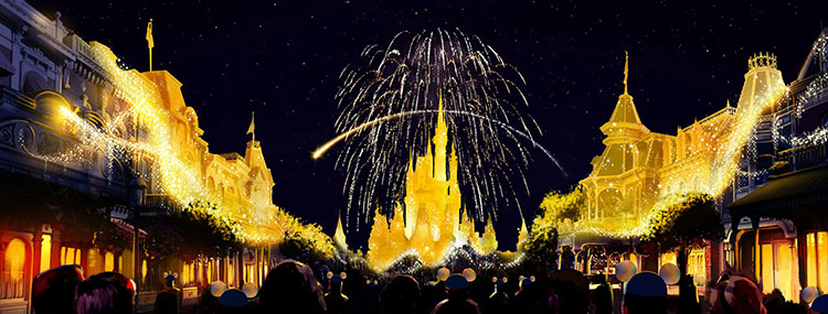 Vuurwerkshow Disney Enchantment in Magic Kingdom voor 50e verjaardag Walt Disney World