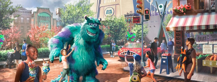 Monsters Inc Land in Walt Disney World met achtbaan en restaurants in Hollywood Studios