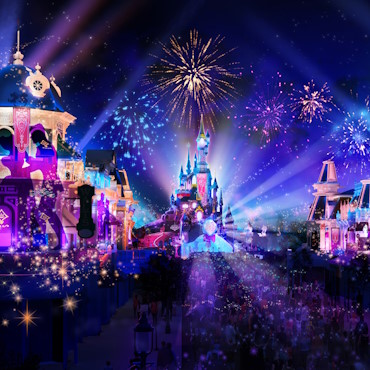 Nieuwe avondshow Disney Tales of Magic in Disneyland Paris met vuurwerk en drones bij het kasteel