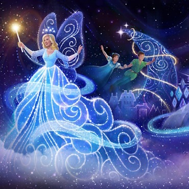 Disney Starlight avondparade in Walt Disney World met o.a. Frozen, Encanto en Peter Pan